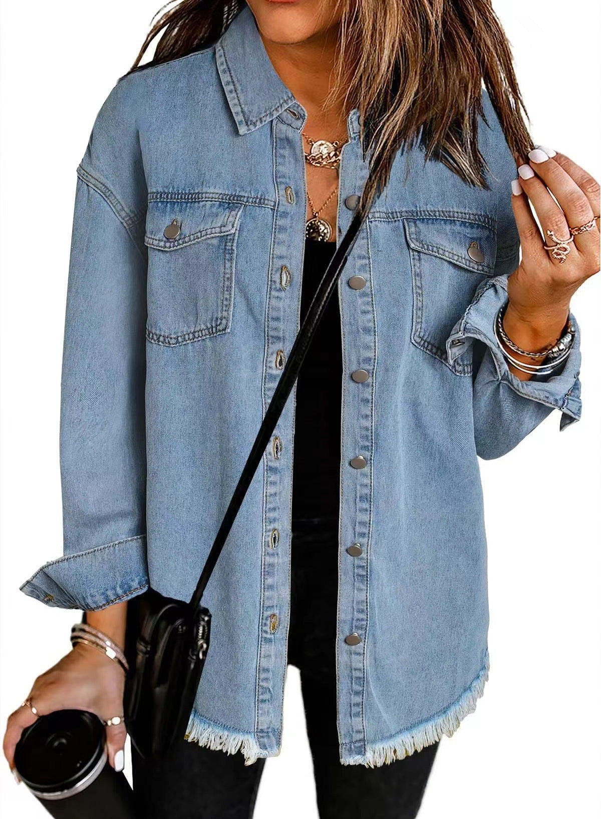 New washed denim shirt jacket