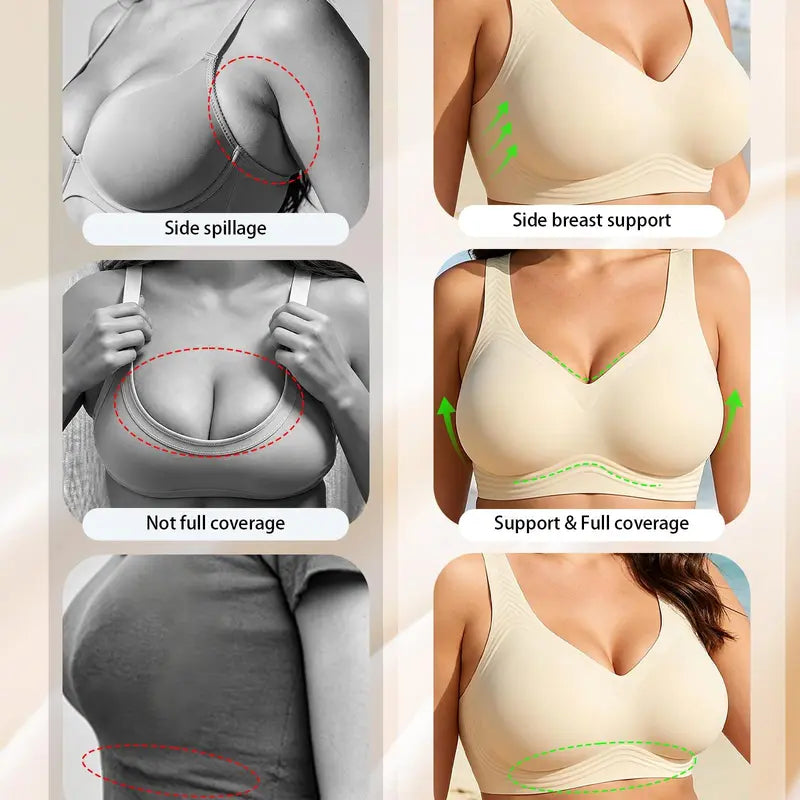 Seamless Wireless V-Neck Jelly Bra