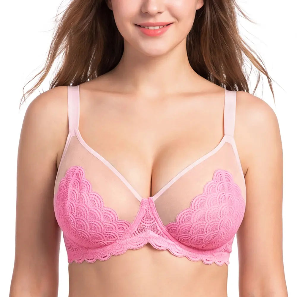 Mermaid Scales Plus Size Lace Underwire Bra