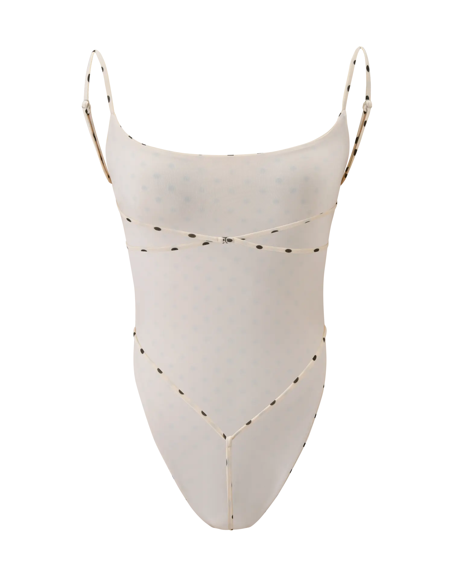 Polka Dot Cutout Backless Thong Bodysuit