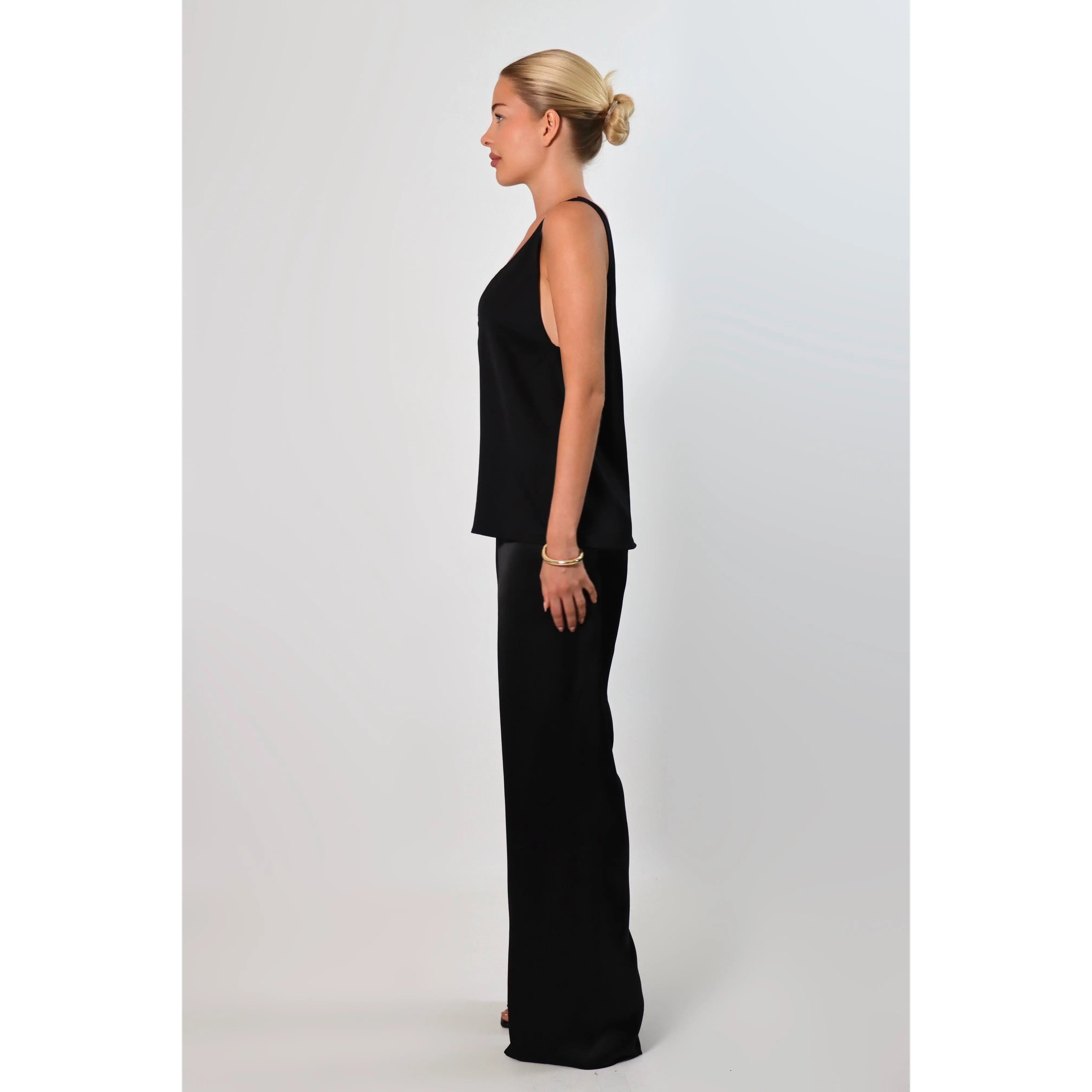 Women’s Deep V Neck Satin Tank Top