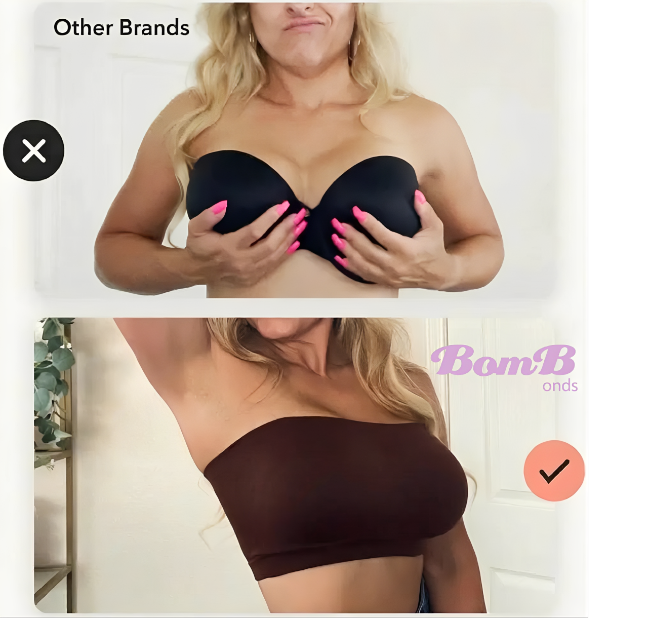 Wireless Backless Bandeau Bra Anti‑Slip Convertible Straps Plus Size