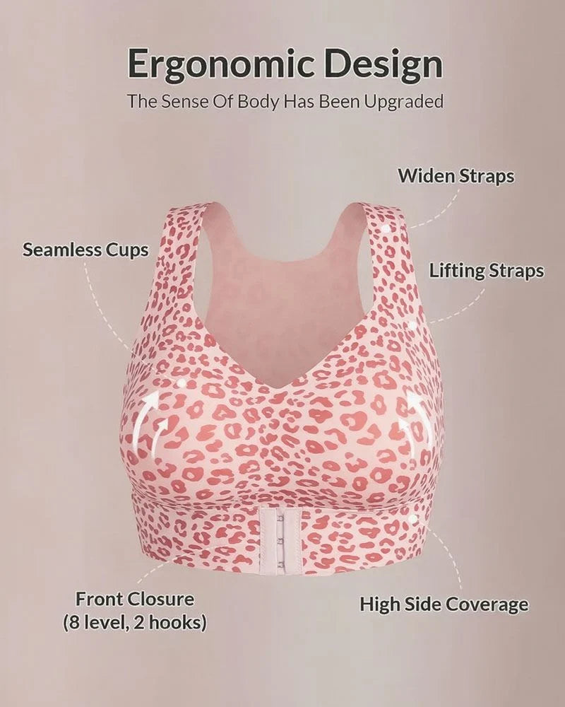 Front Closure Cross-Back Wireless Posture Bra