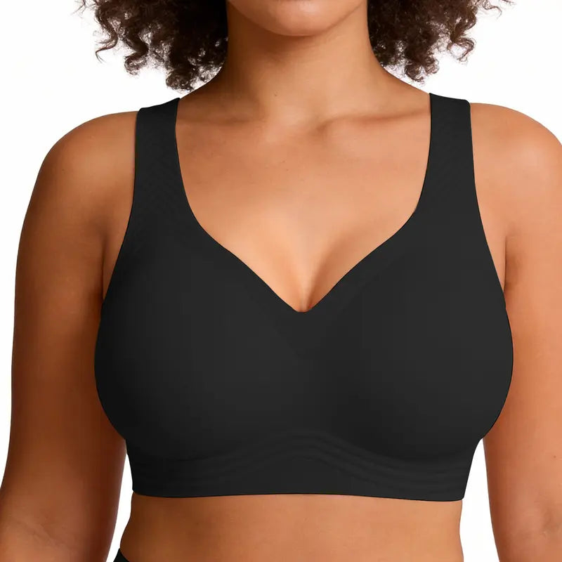 Seamless Wireless V-Neck Jelly Bra
