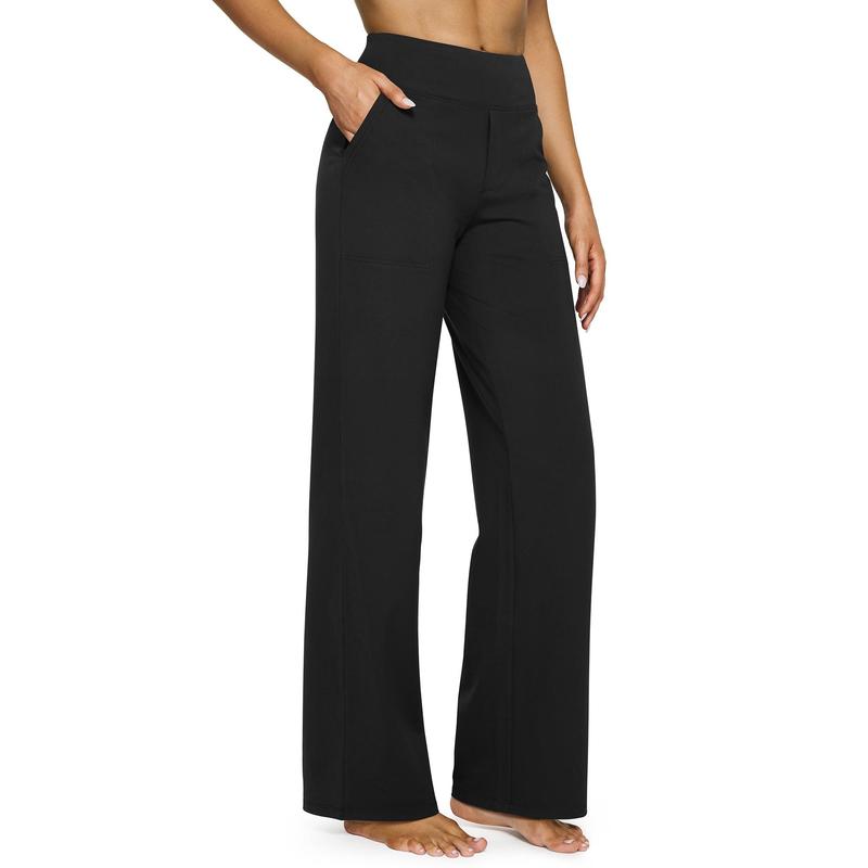 High Waisted Women's Wide Leg Pants with Pockets Business Casual Pants