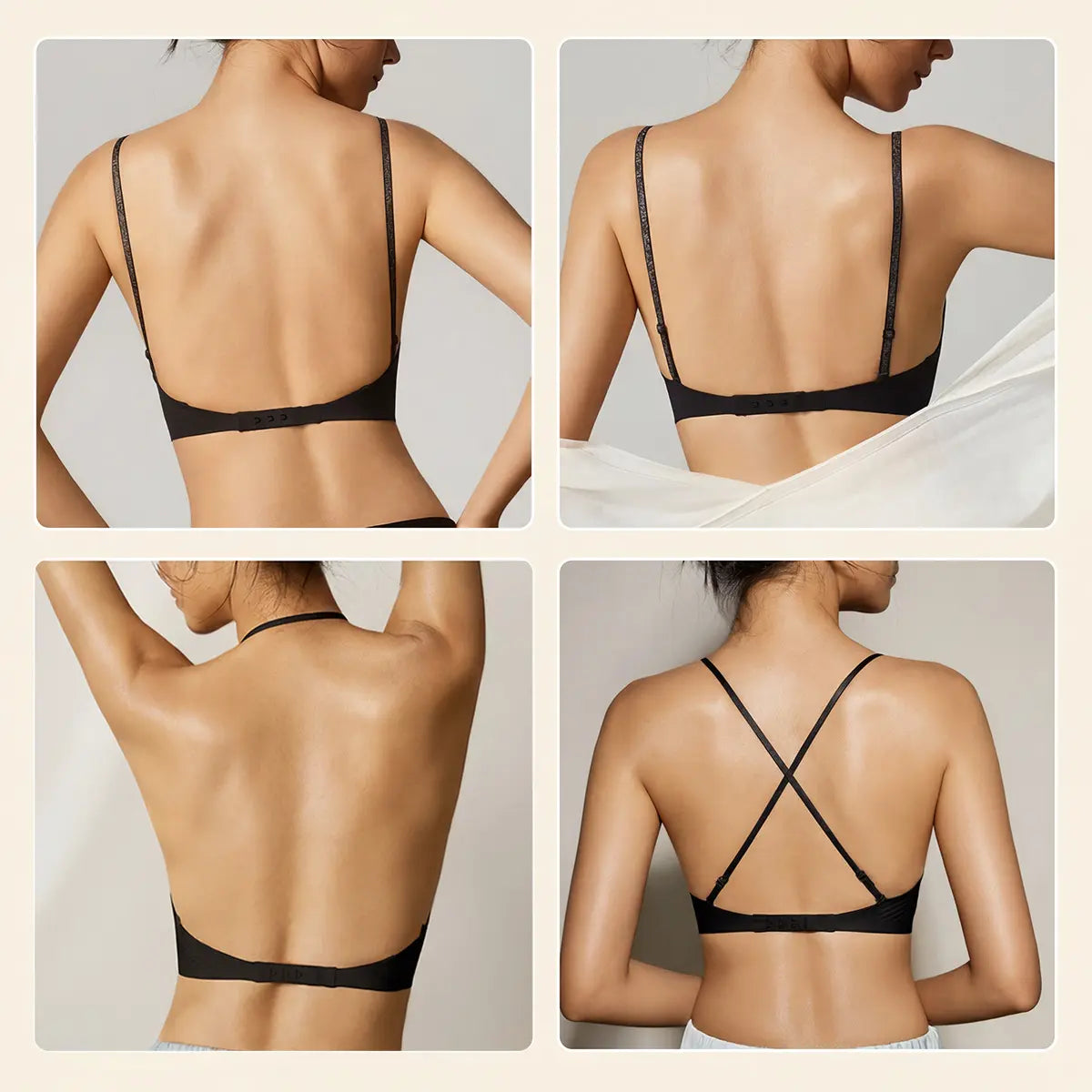 Women's Low Back Backless Seamless Convertible Bra