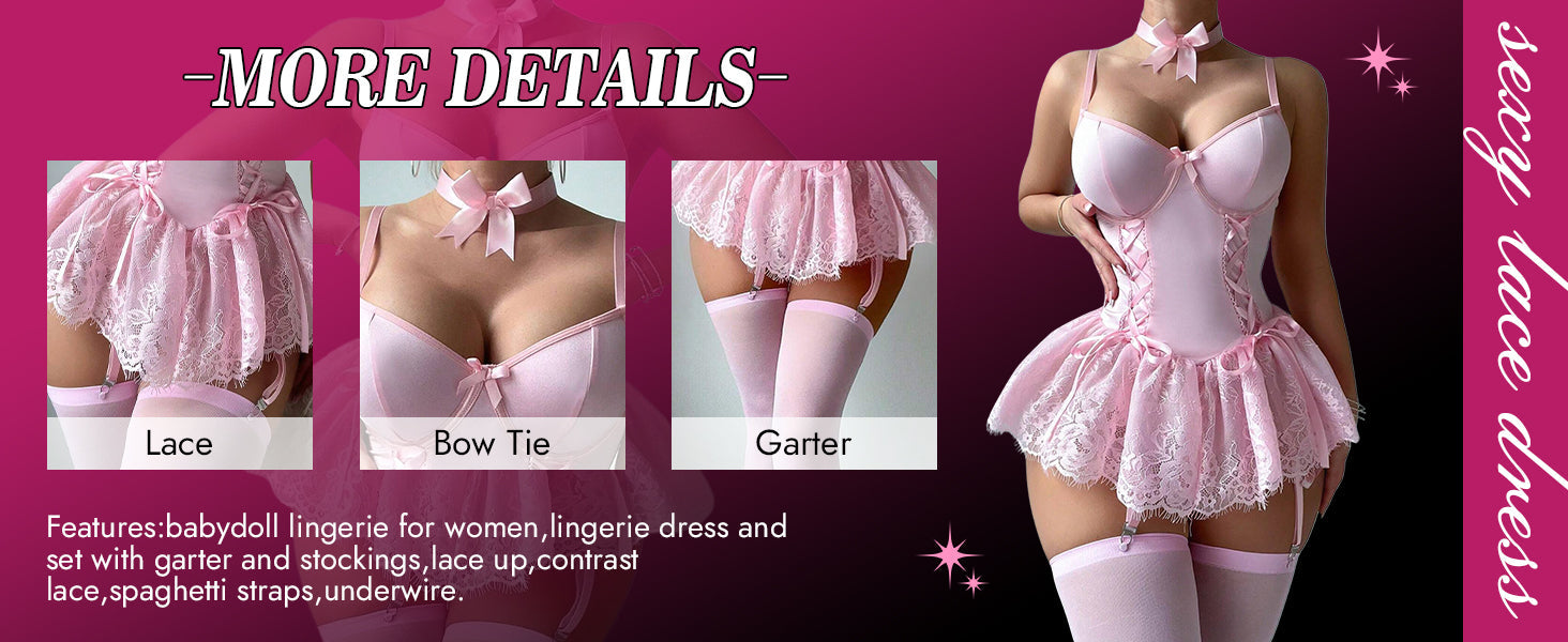 Wedding Season Mature Series Lace Splice Steel Ring Bodycon Sexy Lingerie Dress Suit
