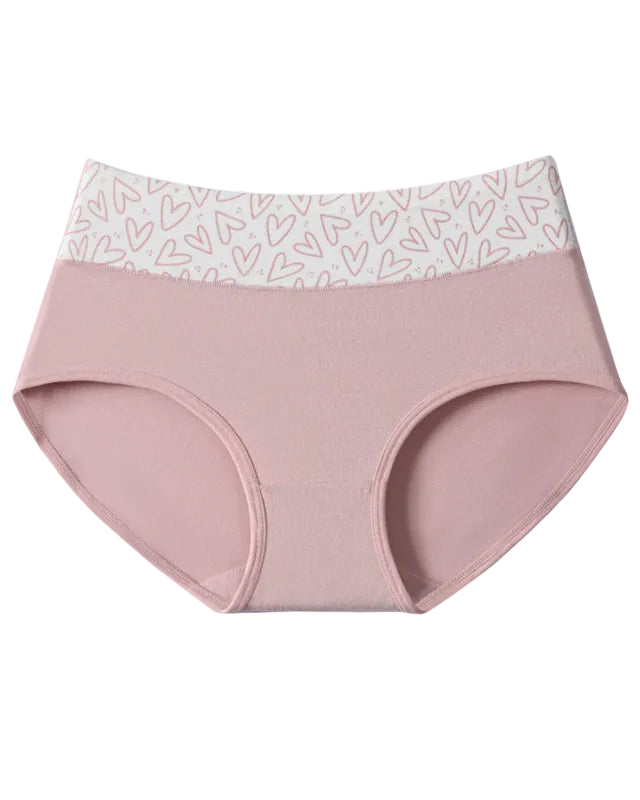 Cute Love Print Soft Cotton Stretchy Women's Panties (6 Pack)