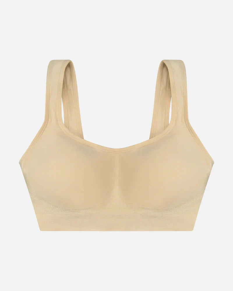 Plus Size Seamless Wireless Bra with Sewn-In Pads for Curvy Women