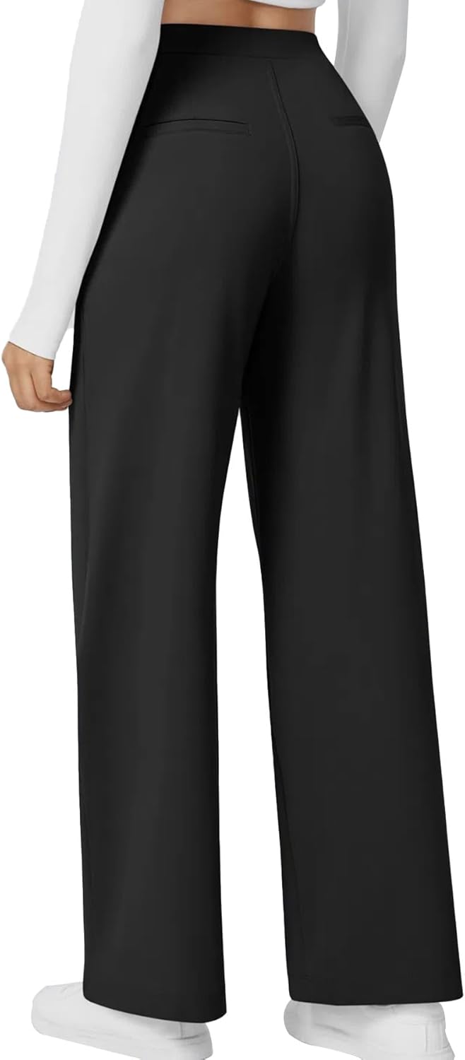 High Waisted Pocket Straight Leg Work Pants
