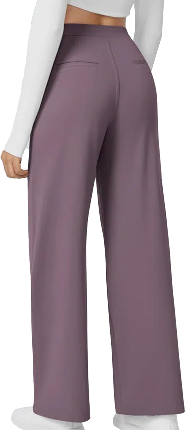 High Waisted Pocket Straight Leg Work Pants