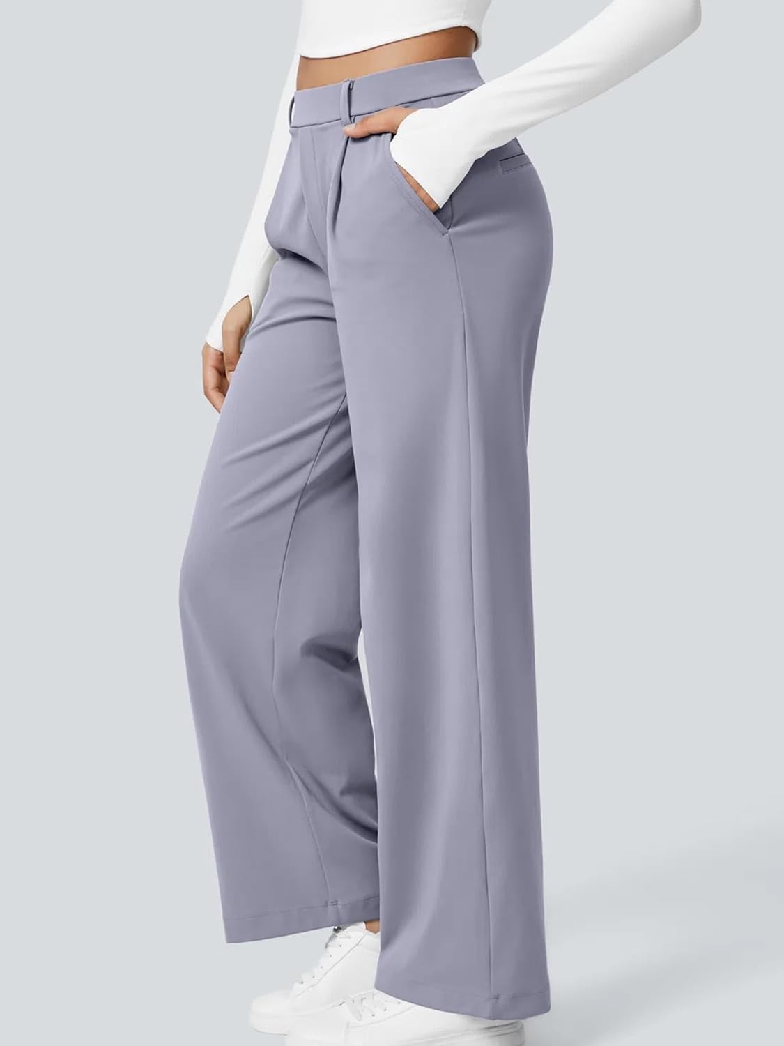High Waisted Pocket Straight Leg Work Pants