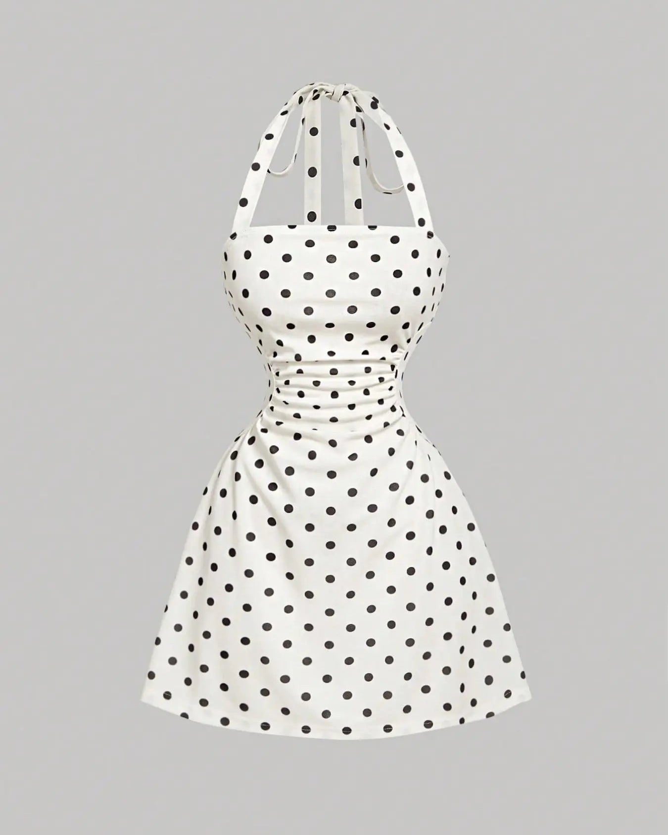 Women's Casual Chic Ruched Tie Back Halter Dress