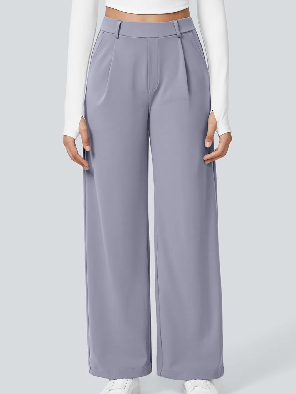 High Waisted Pocket Straight Leg Work Pants