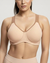 Soft Non-padded Unlined Full Coverage Wide Strap Sports Bra