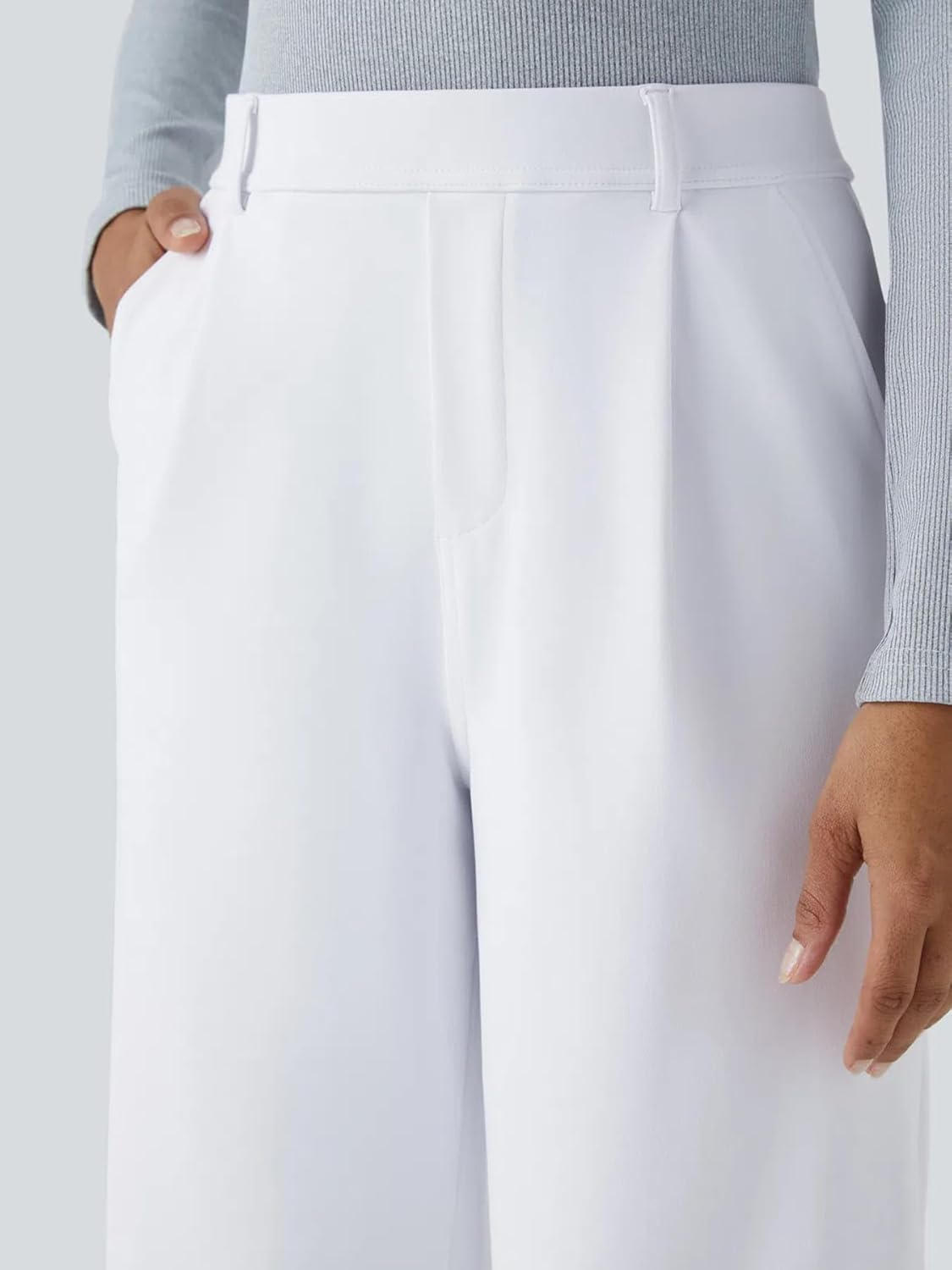 High Waisted Pocket Straight Leg Work Pants