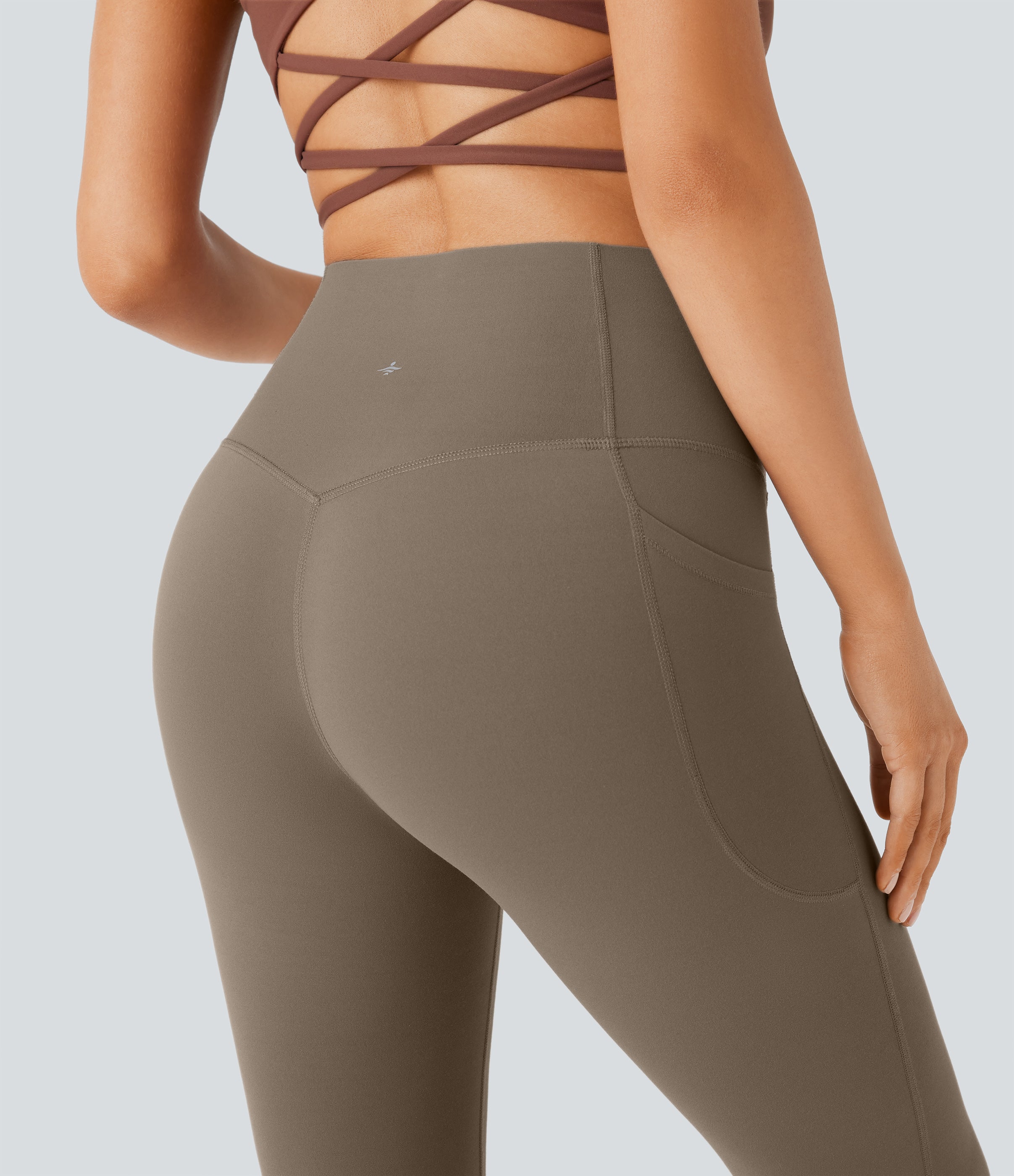 High Waisted Tummy Control Pocket Shaping Yoga Bootcut Leggings