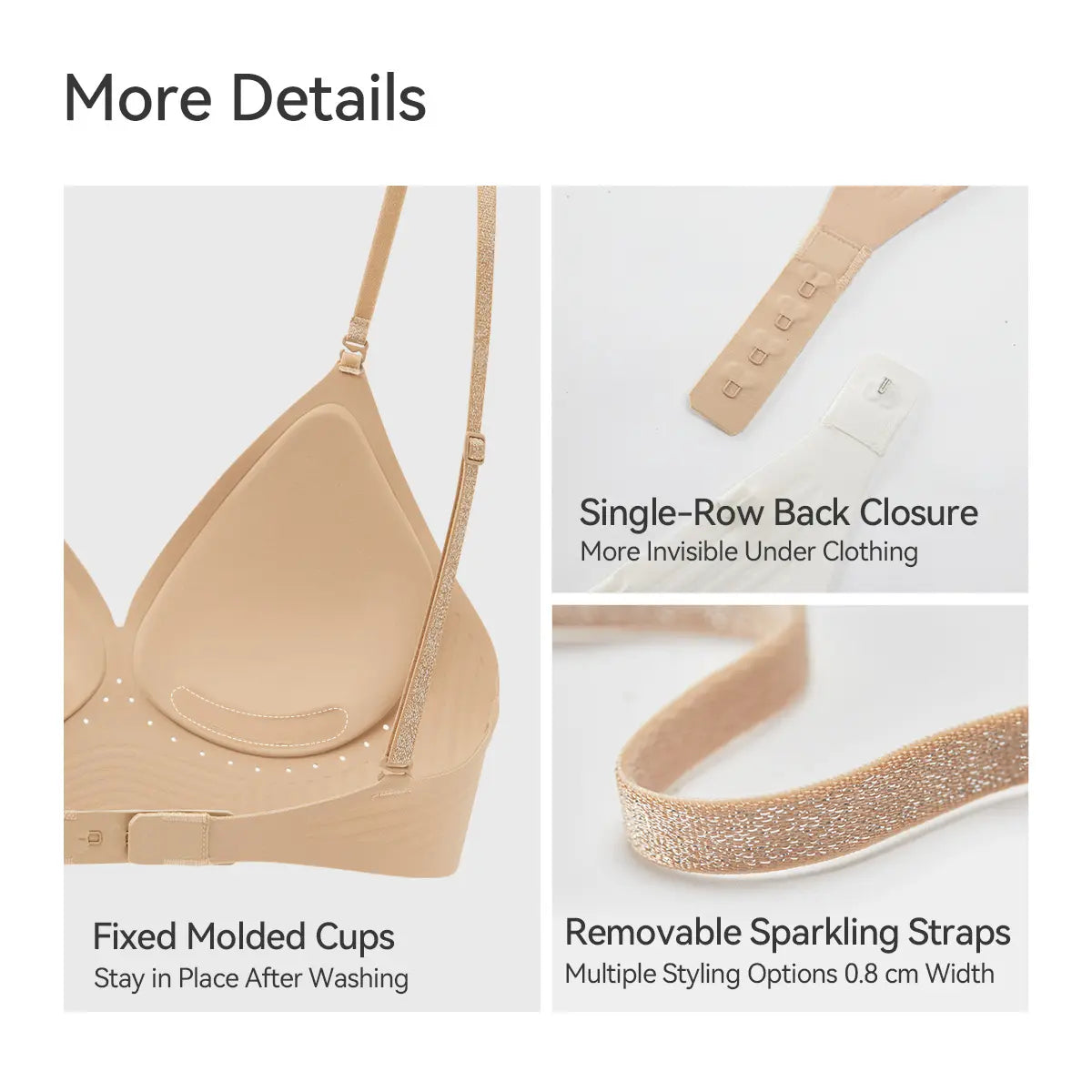 Women's Low Back Backless Seamless Convertible Bra