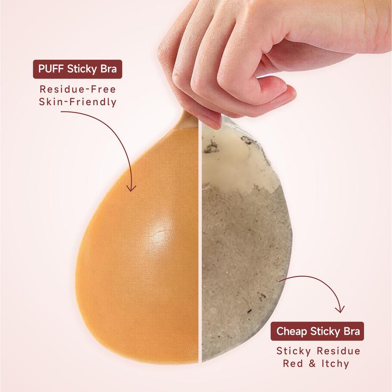 Invisible Push-Up Sticky Bra – Waterproof & Reusable
