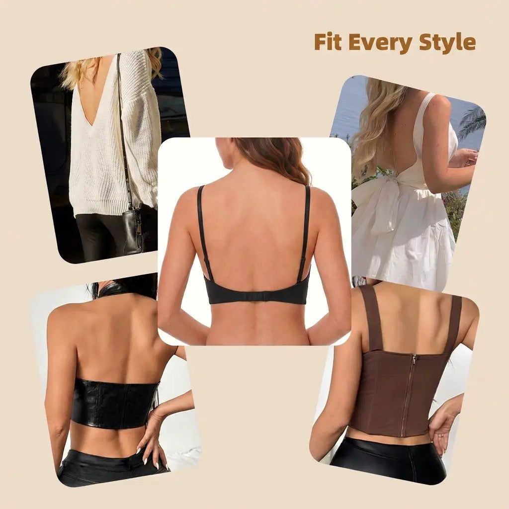 Women's Low Back Backless Seamless Convertible Bra