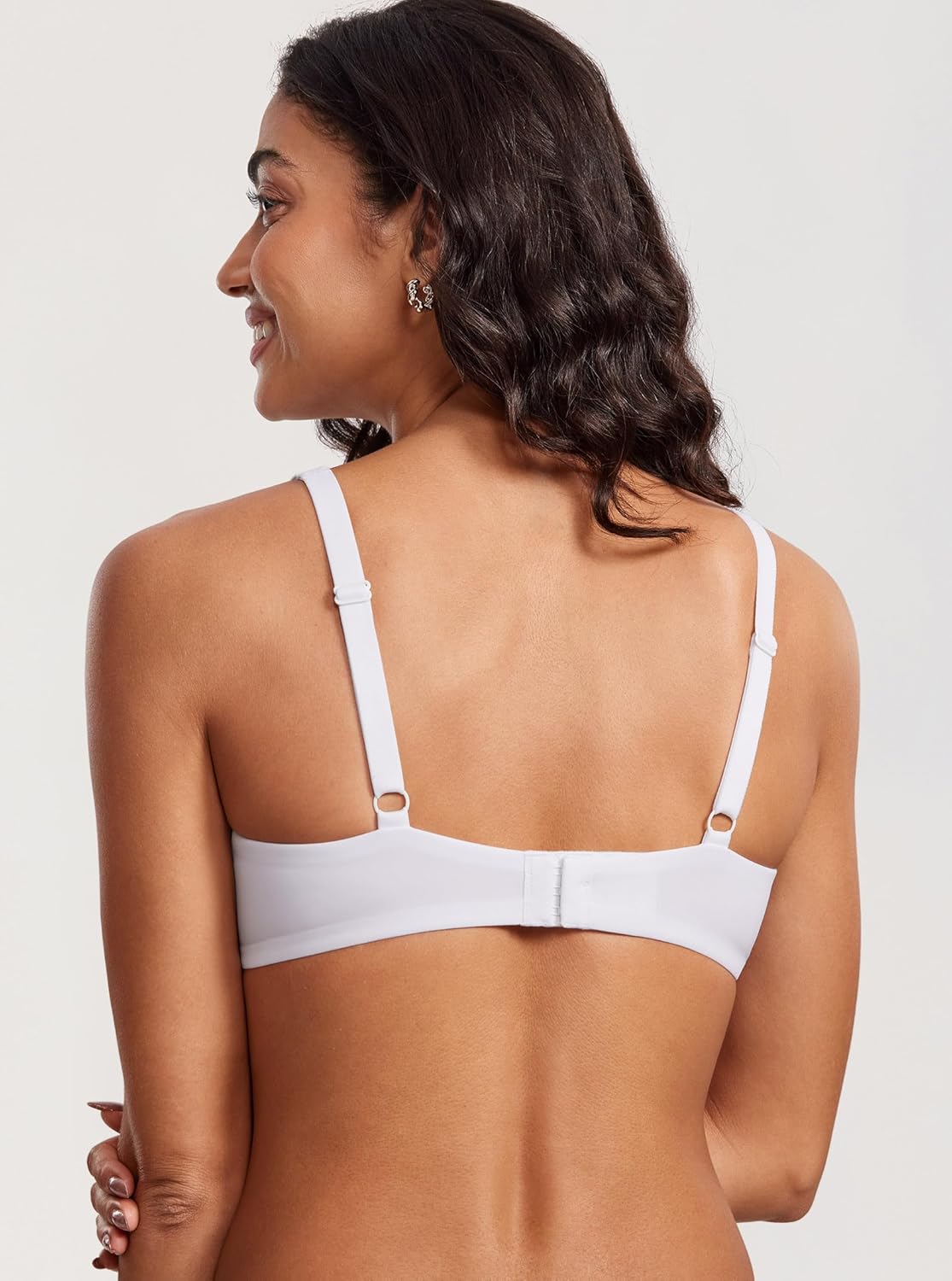 Women's Unlined Balconette Bra Underwire Supportive Plus Size Smooth Scoop Neck