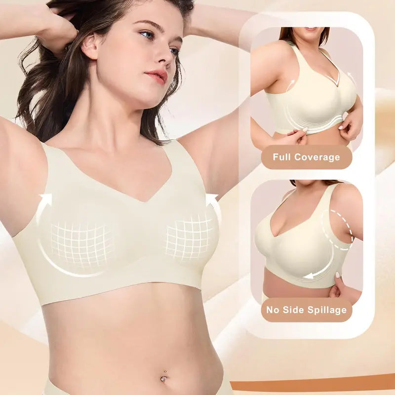 Seamless Wireless V-Neck Jelly Bra