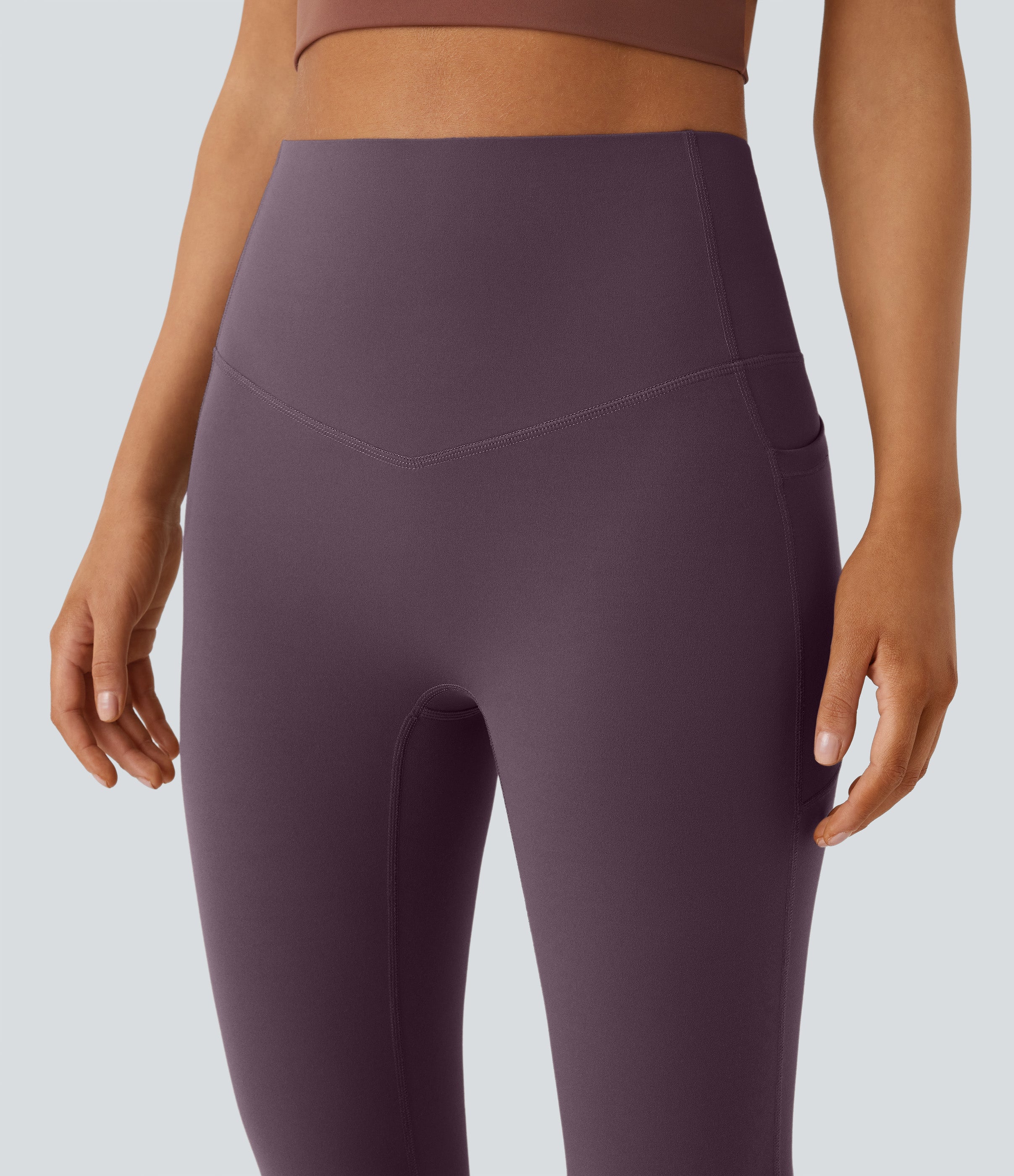 High Waisted Tummy Control Pocket Shaping Yoga Bootcut Leggings