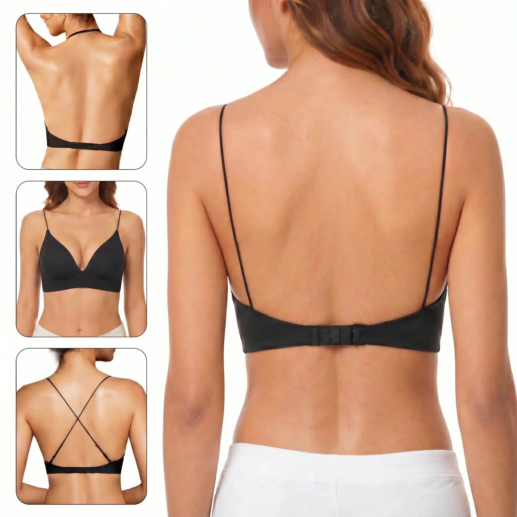Women's Low Back Backless Seamless Convertible Bra