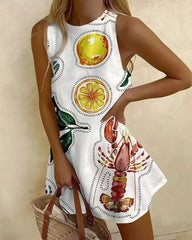 Summer Printed Sleeveless Beach Dress