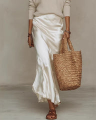 Effortless Knit & Satin Midi Ensemble
