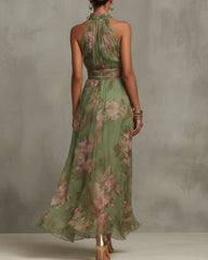 Gathered Halter Midi Dress