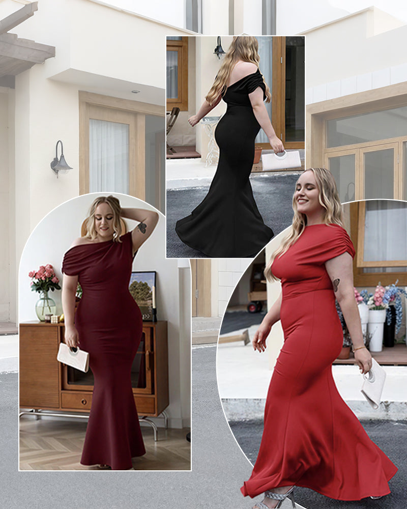 Sleeveless Off Shoulder Bodycon Long Dress Curvvvy