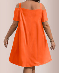 Plus Size Summer Elegant And Comfortable Solid-Color Dress