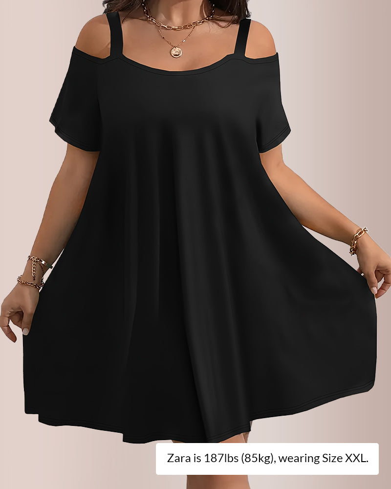 Plus Size Summer Elegant And Comfortable Solid-Color Dress