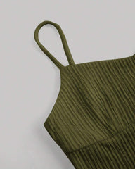 Casual Fashion Cozy Crop Cami Top & A-line Skirt Two-piece Outfits