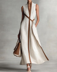Stand-Up Collar Sleeveless Casual Loose Dress
