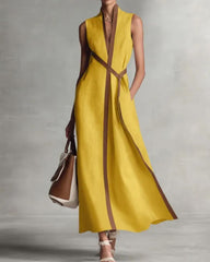 Stand-Up Collar Sleeveless Casual Loose Dress