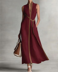 Stand-Up Collar Sleeveless Casual Loose Dress