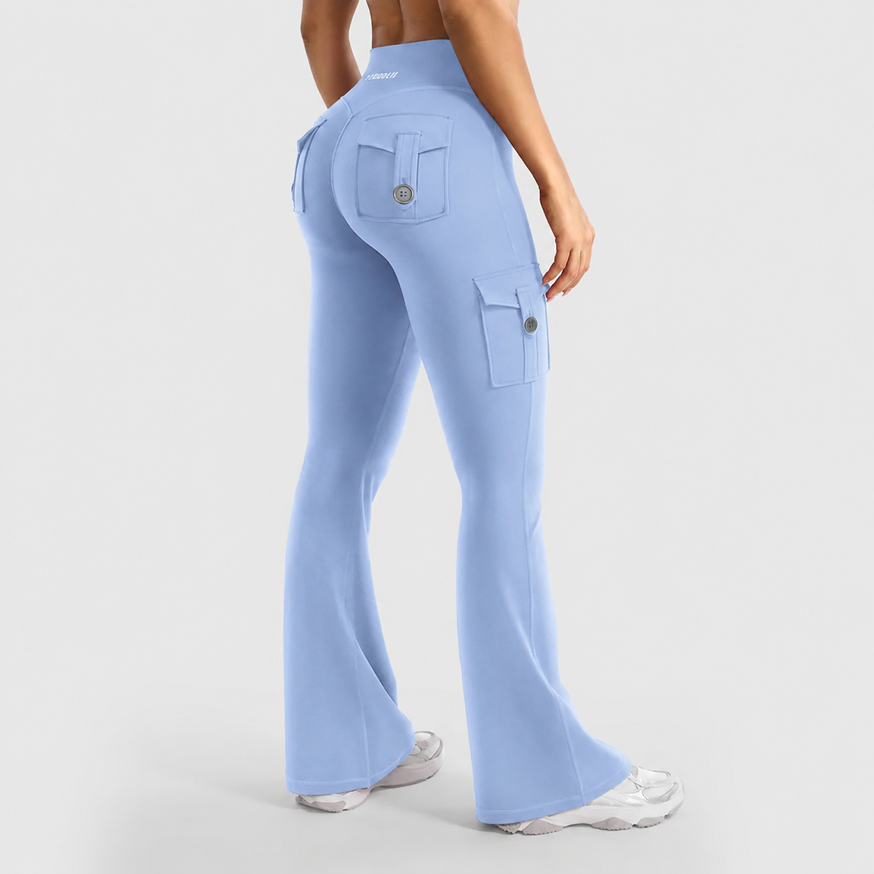 High-Waisted Flare Leggings with Pockets & No Front Seam