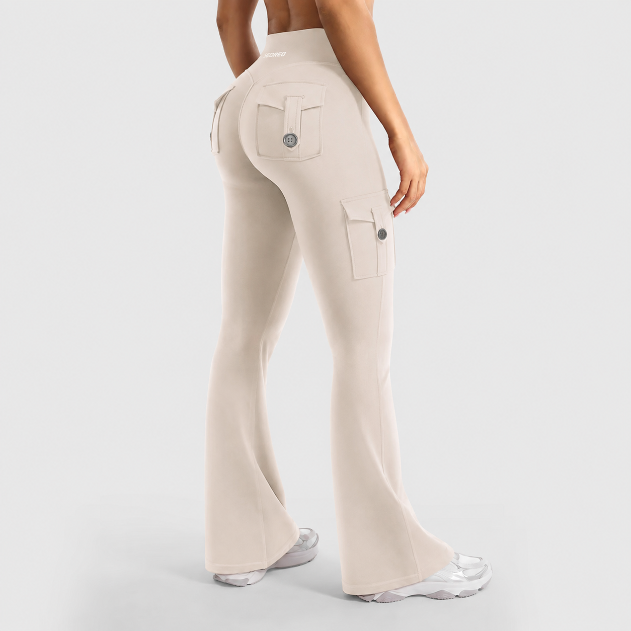 High-Waisted Flare Leggings with Pockets & No Front Seam