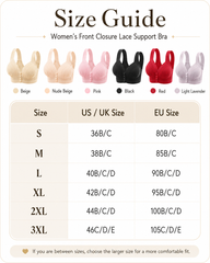 Women's Front Closure Push-Up Jacquard Bra - Comfort & Style