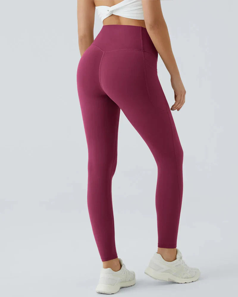 High Waisted Butt Lifting Tummy Control Side Pocket Shaping Training Leggings