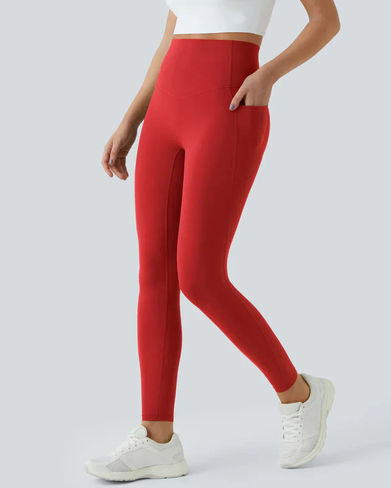 High Waisted Butt Lifting Tummy Control Side Pocket Shaping Training Leggings