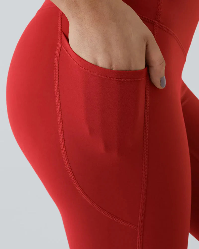 High Waisted Butt Lifting Tummy Control Side Pocket Shaping Training Leggings