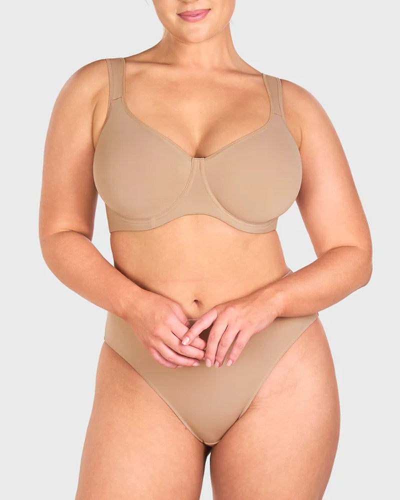 Soft T-Shirt Full Coverage Unlined Unpadded Underwire Plus Size Minimizer Bra
