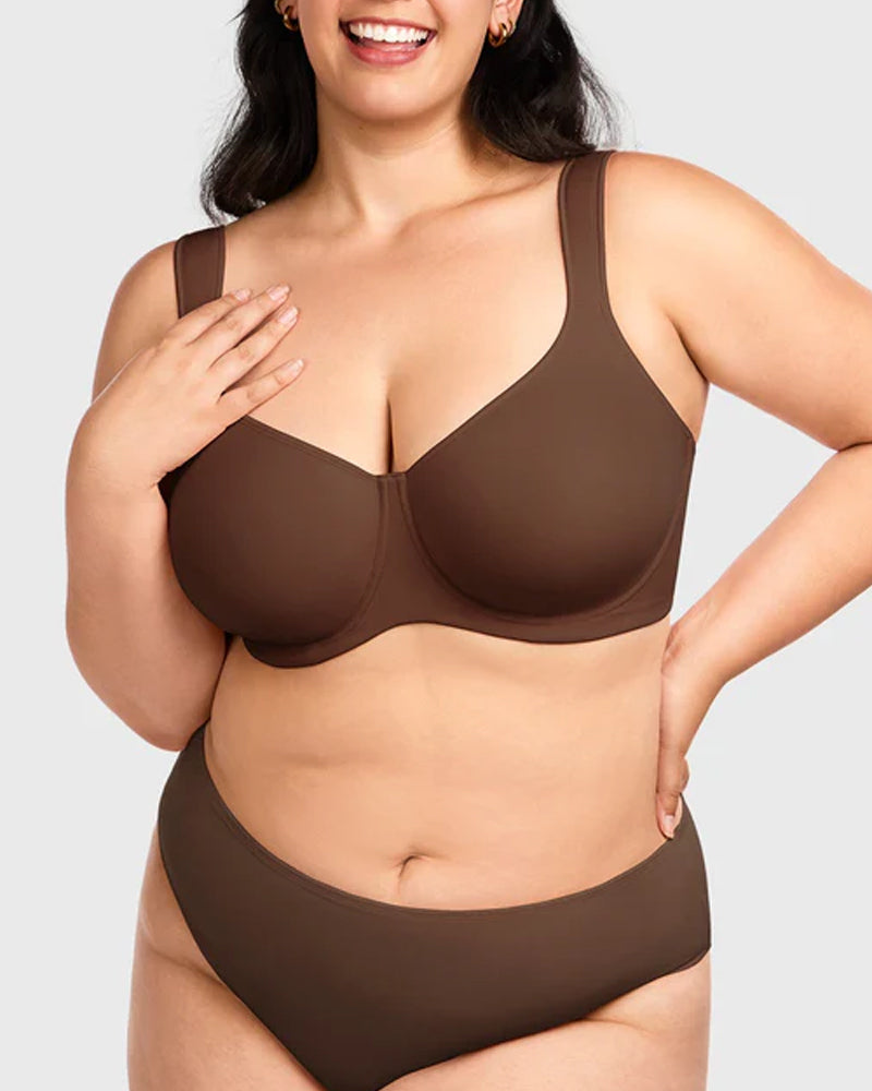 Soft T-Shirt Full Coverage Unlined Unpadded Underwire Plus Size Minimizer Bra