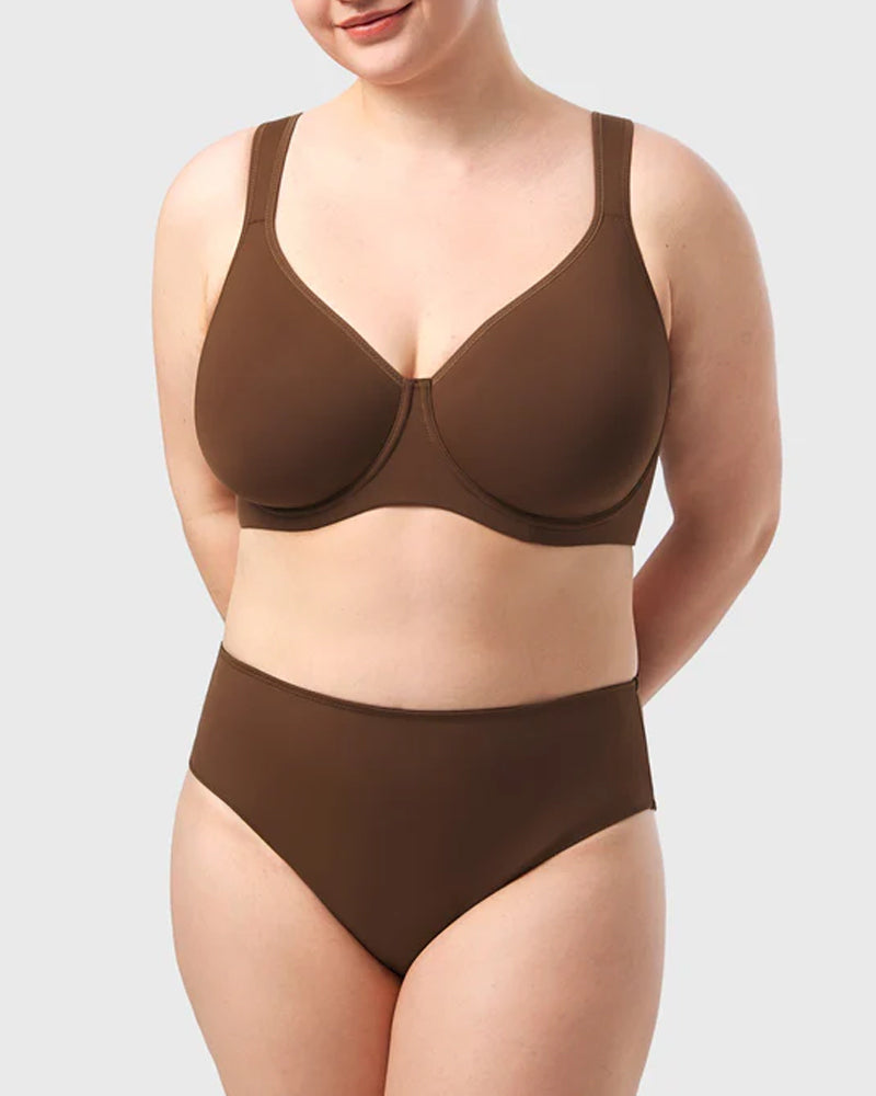 Soft T-Shirt Full Coverage Unlined Unpadded Underwire Plus Size Minimizer Bra