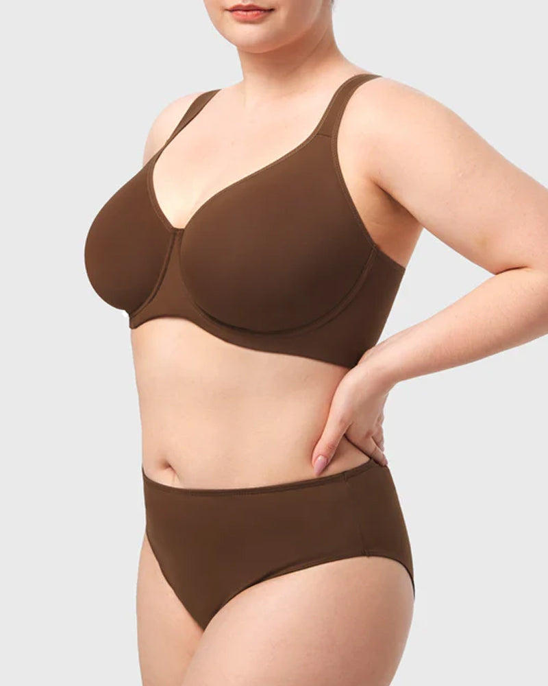 Soft T-Shirt Full Coverage Unlined Unpadded Underwire Plus Size Minimizer Bra