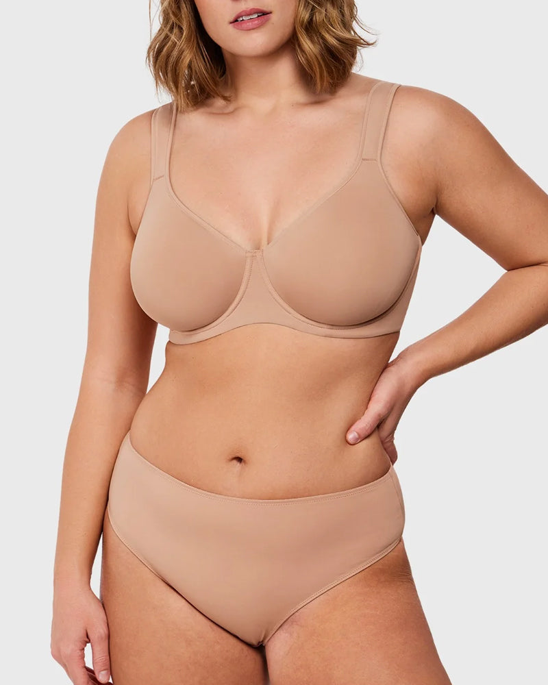 Soft T-Shirt Full Coverage Unlined Unpadded Underwire Plus Size Minimizer Bra