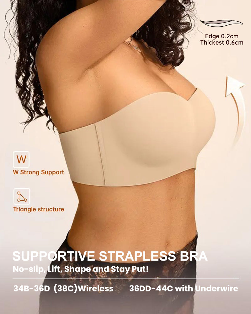 Strapless Push-Up Bralette – Wireless, Non-Slip & Seamless